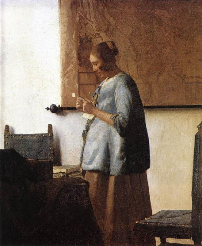 VERMEER VAN DELFT, Jan Woman in Blue Reading a Letter ng